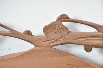 ヴィンテージ建具　昭和中期　松竹梅の彫刻が施された欄間2枚セット　(R-085623)