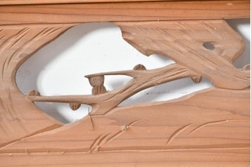 ヴィンテージ建具　昭和中期　松竹梅の彫刻が施された欄間2枚セット　(R-085623)