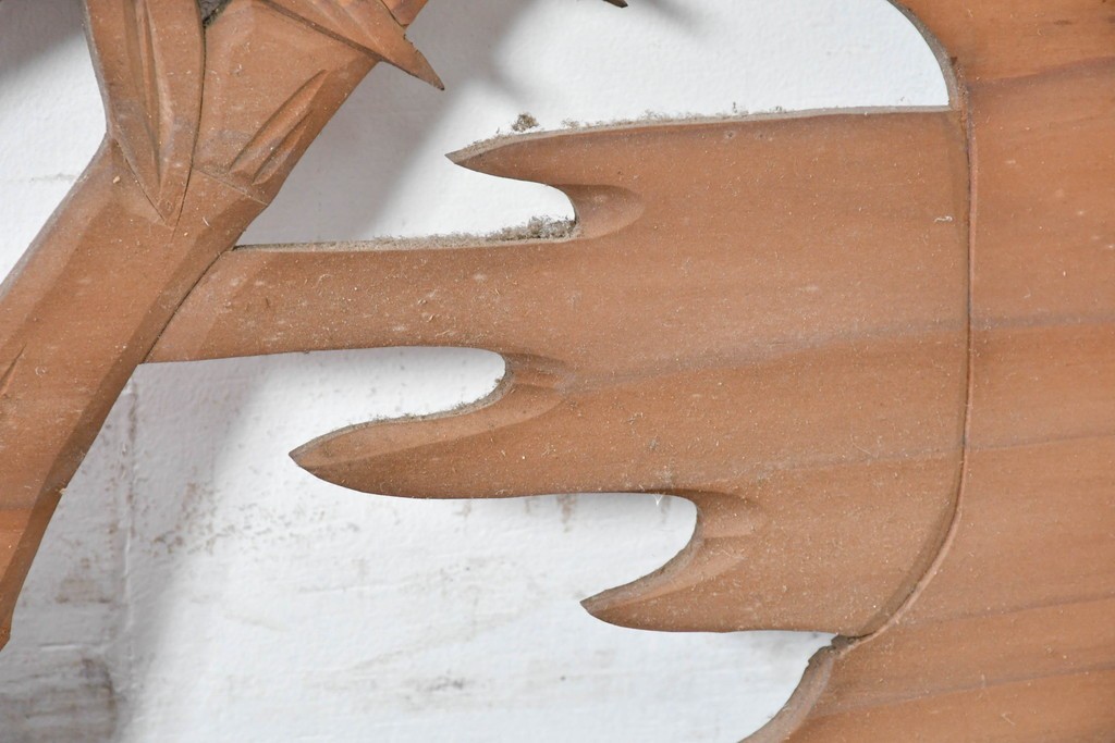 ヴィンテージ建具　昭和中期　松竹梅の彫刻が施された欄間2枚セット　(R-085623)