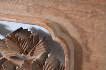 ヴィンテージ建具　昭和中期　井波彫刻　松に鶴の意匠が目を引く彫刻欄間2枚セット　(R-085624)