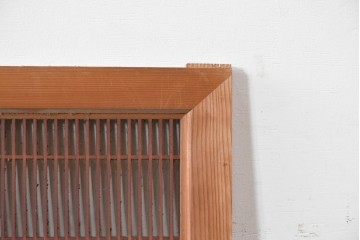 アンティーク建具　昭和初期　組子入り　繊細な格子と花模様の装飾が美しい欄間2枚セット　(R-085626)