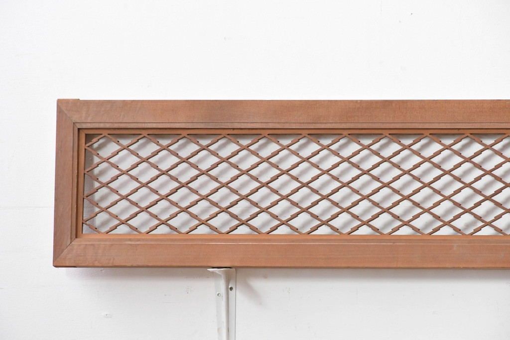 アンティーク建具　昭和初期　格子細工の意匠が魅力の組子欄間2枚セット　(R-085629)