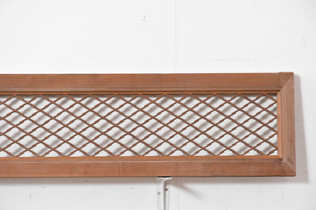 アンティーク建具　昭和初期　格子細工の意匠が魅力の組子欄間2枚セット　(R-085629)