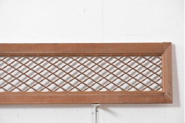 アンティーク建具　昭和初期　格子細工の意匠が魅力の組子欄間2枚セット　(R-085629)