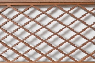 アンティーク建具　昭和初期　格子細工の意匠が魅力の組子欄間2枚セット　(R-085629)