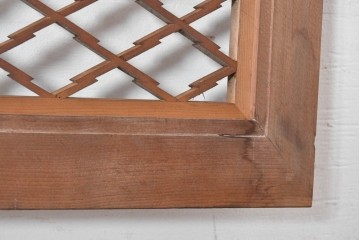 アンティーク建具　昭和初期　格子細工の意匠が魅力の組子欄間2枚セット　(R-085629)
