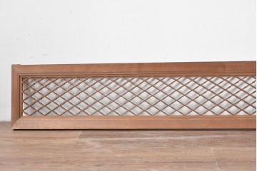 アンティーク建具　昭和初期　格子細工の意匠が魅力の組子欄間2枚セット　(R-085629)
