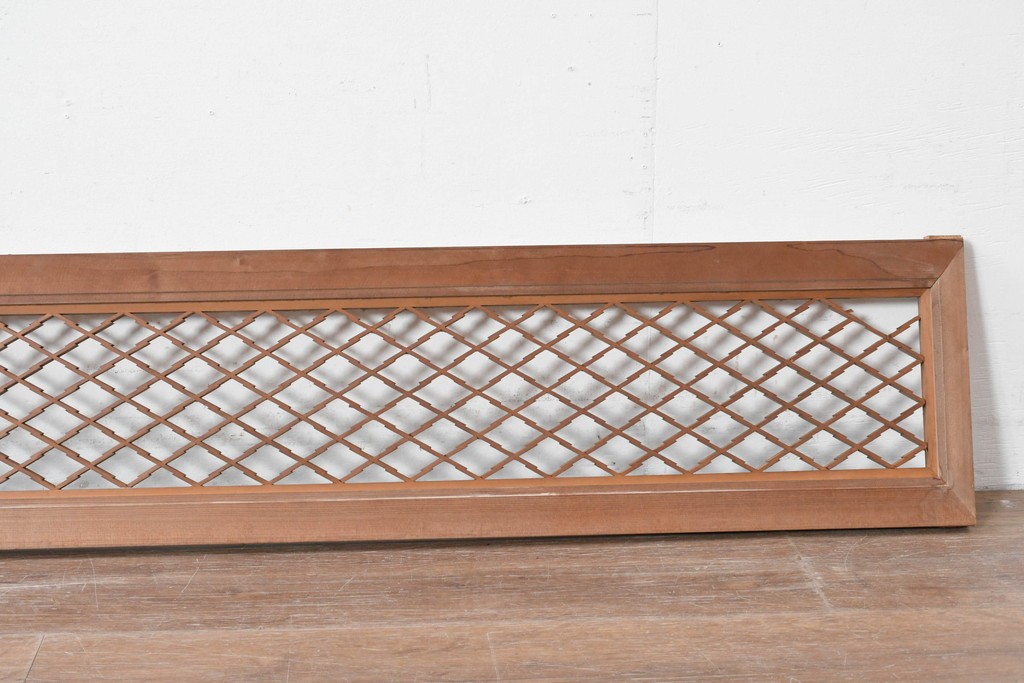 アンティーク建具　昭和初期　格子細工の意匠が魅力の組子欄間2枚セット　(R-085629)