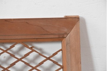 アンティーク建具　昭和初期　格子細工の意匠が魅力の組子欄間2枚セット　(R-085629)