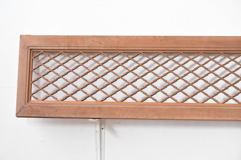 アンティーク建具　昭和初期　格子細工の意匠が魅力の組子欄間2枚セット　(R-085629)