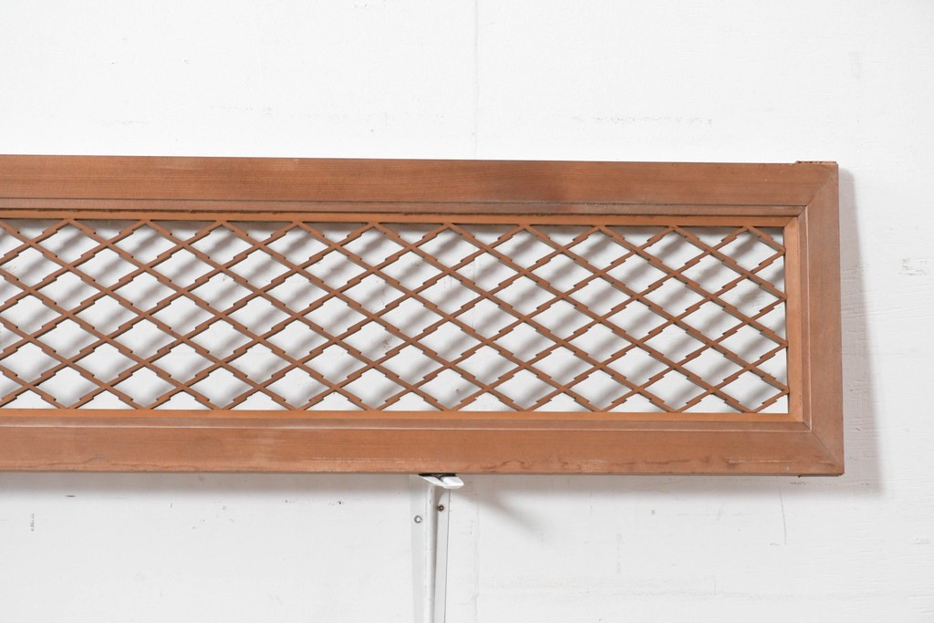 アンティーク建具　昭和初期　格子細工の意匠が魅力の組子欄間2枚セット　(R-085629)