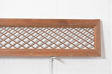 アンティーク建具　昭和初期　格子細工の意匠が魅力の組子欄間2枚セット　(R-085629)