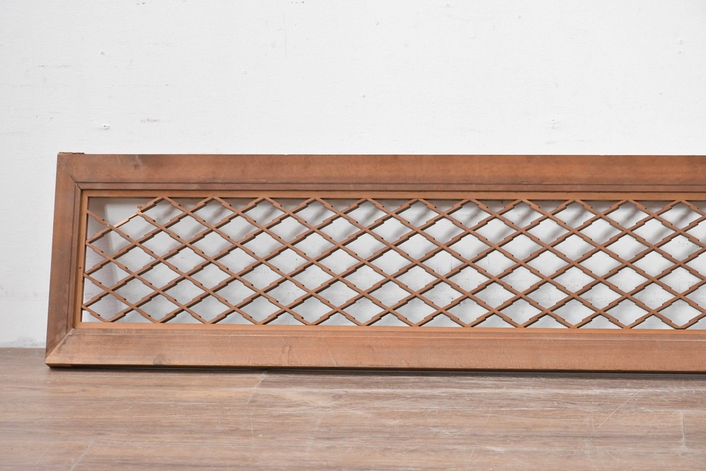 アンティーク建具　昭和初期　格子細工の意匠が魅力の組子欄間2枚セット　(R-085629)