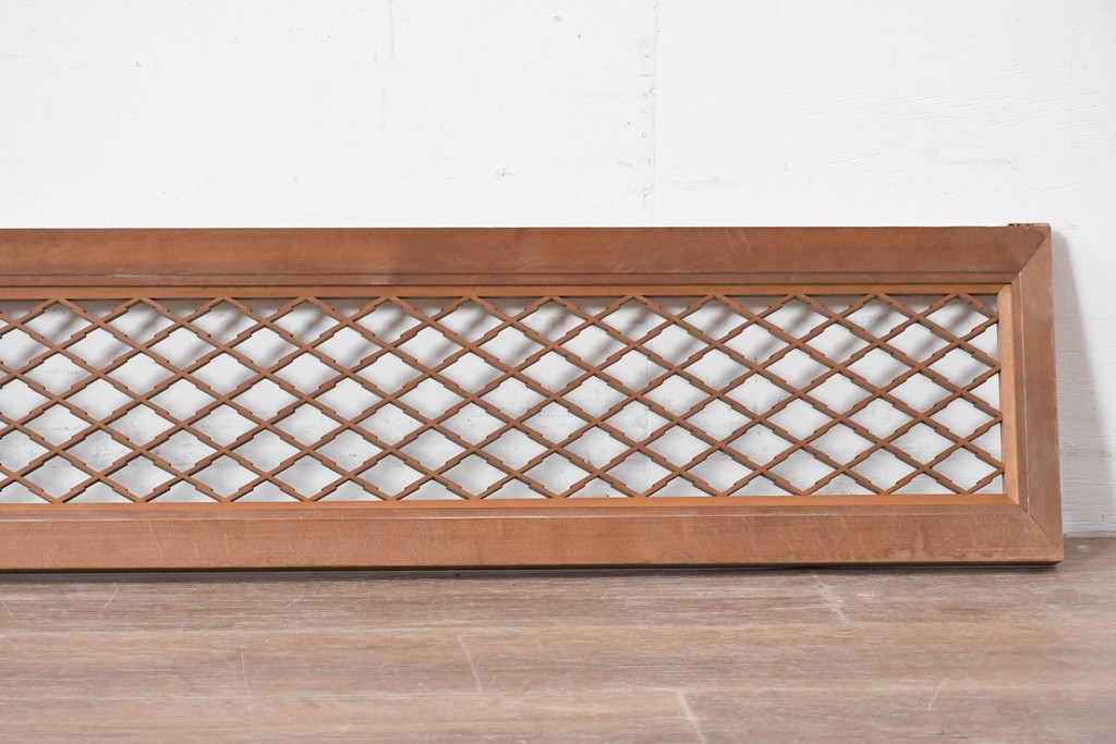 アンティーク建具　昭和初期　格子細工の意匠が魅力の組子欄間2枚セット　(R-085629)