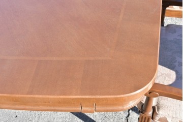 中古　特注品　国産職人手作り　某上場企業会長邸放出品　ドレクセル風の上質なミーティングテーブルとチェア15脚のセット　製作費(合計)約900万円　(R-085630)