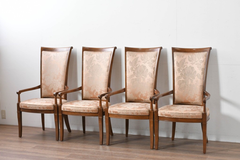 中古　特注品　国産職人手作り　某上場企業会長邸放出品　ドレクセル風の上質なミーティングテーブルとチェア15脚のセット　製作費(合計)約900万円　(R-085630)