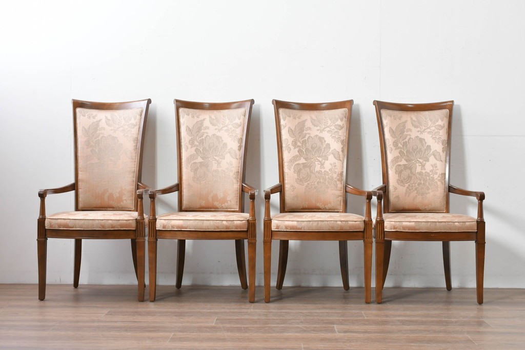 中古　特注品　国産職人手作り　某上場企業会長邸放出品　ドレクセル風の上質なミーティングテーブルとチェア15脚のセット　製作費(合計)約900万円　(R-085630)