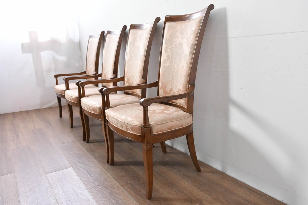 中古　特注品　国産職人手作り　某上場企業会長邸放出品　ドレクセル風の上質なミーティングテーブルとチェア15脚のセット　製作費(合計)約900万円　(R-085630)