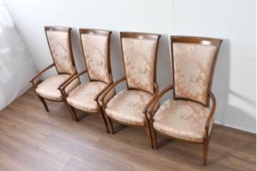 中古　特注品　国産職人手作り　某上場企業会長邸放出品　ドレクセル風の上質なミーティングテーブルとチェア15脚のセット　製作費(合計)約900万円　(R-085630)