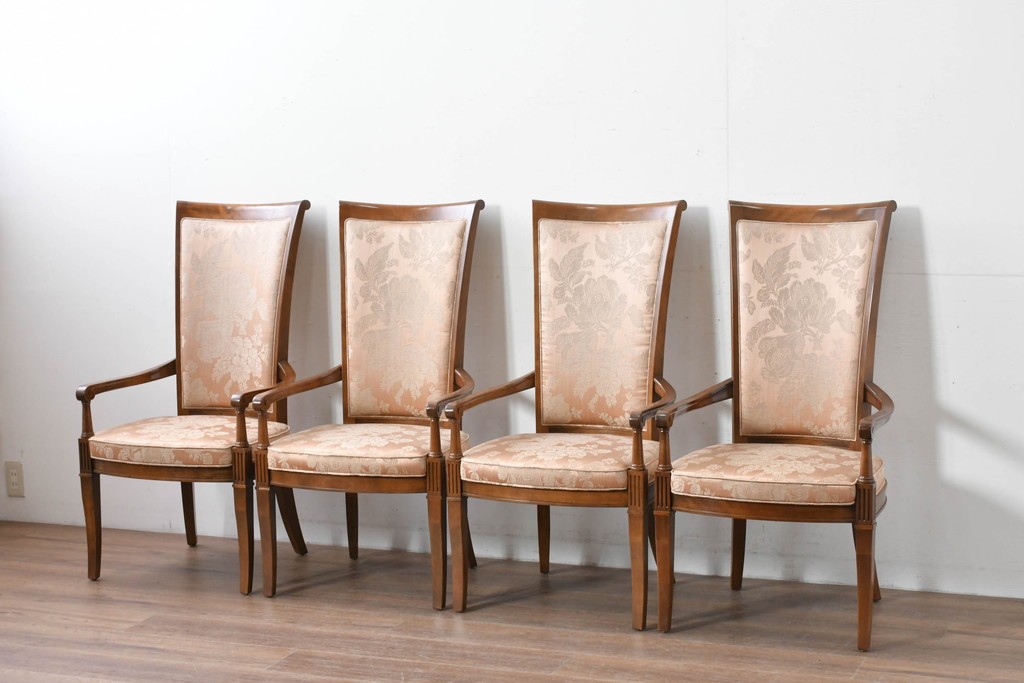 中古　特注品　国産職人手作り　某上場企業会長邸放出品　ドレクセル風の上質なミーティングテーブルとチェア15脚のセット　製作費(合計)約900万円　(R-085630)