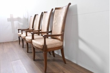 中古　特注品　国産職人手作り　某上場企業会長邸放出品　ドレクセル風の上質なミーティングテーブルとチェア15脚のセット　製作費(合計)約900万円　(R-085630)