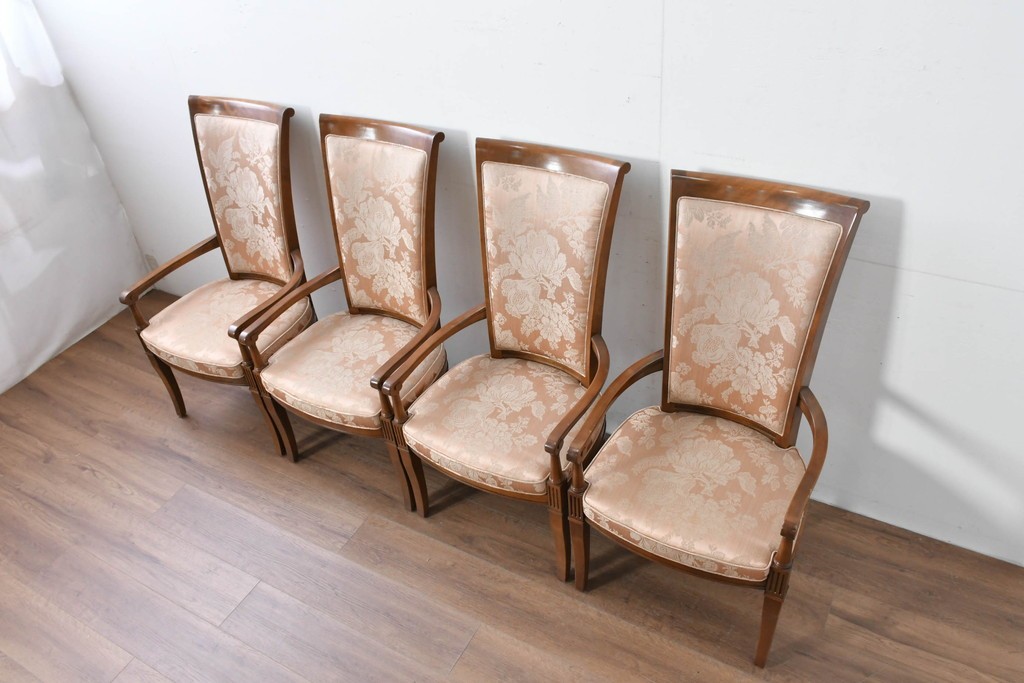 中古　特注品　国産職人手作り　某上場企業会長邸放出品　ドレクセル風の上質なミーティングテーブルとチェア15脚のセット　製作費(合計)約900万円　(R-085630)