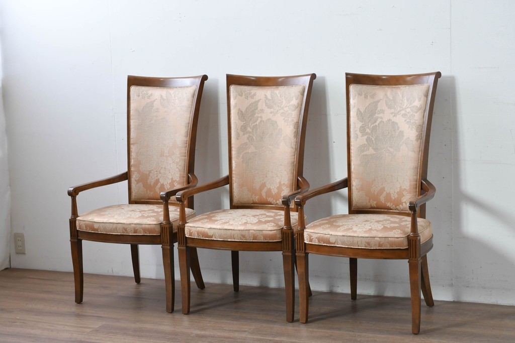 中古　特注品　国産職人手作り　某上場企業会長邸放出品　ドレクセル風の上質なミーティングテーブルとチェア15脚のセット　製作費(合計)約900万円　(R-085630)