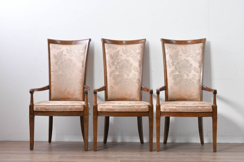 中古　特注品　国産職人手作り　某上場企業会長邸放出品　ドレクセル風の上質なミーティングテーブルとチェア15脚のセット　製作費(合計)約900万円　(R-085630)