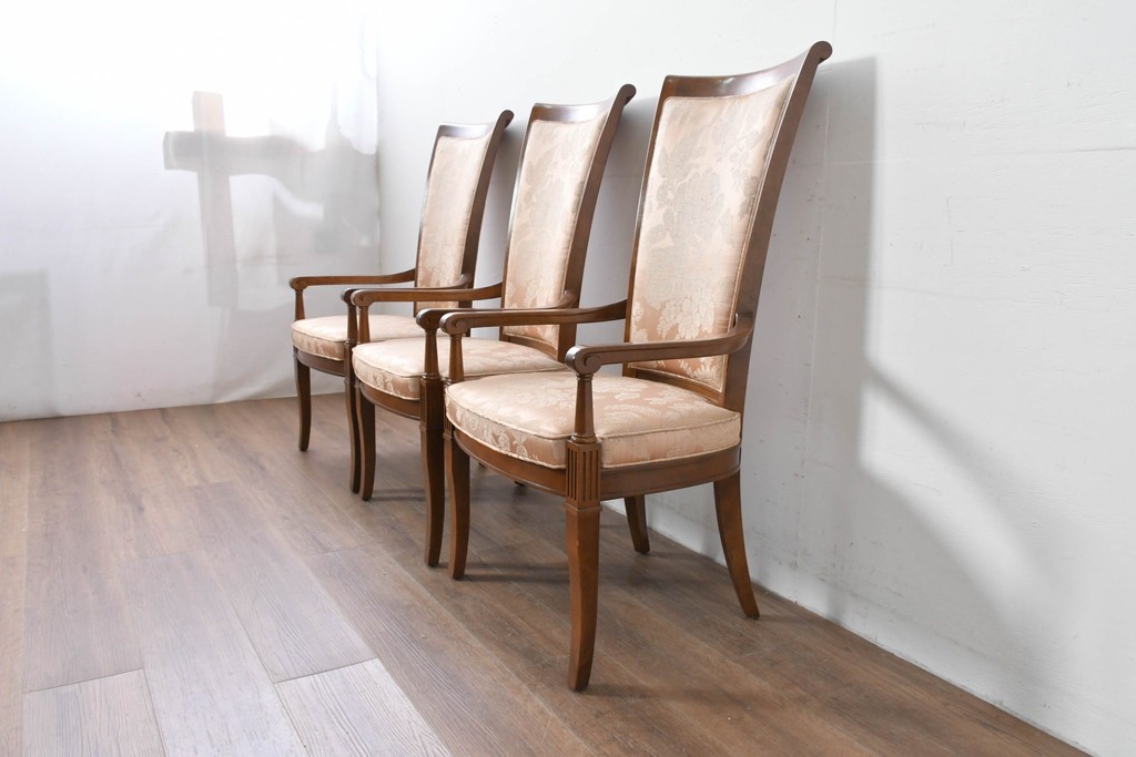 中古　特注品　国産職人手作り　某上場企業会長邸放出品　ドレクセル風の上質なミーティングテーブルとチェア15脚のセット　製作費(合計)約900万円　(R-085630)