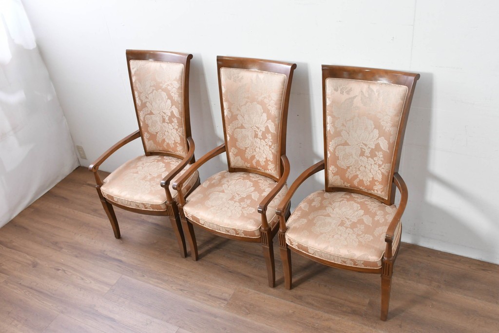 中古　特注品　国産職人手作り　某上場企業会長邸放出品　ドレクセル風の上質なミーティングテーブルとチェア15脚のセット　製作費(合計)約900万円　(R-085630)