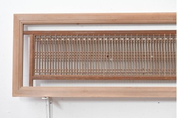 ヴィンテージ建具　昭和中期　繊細に並んだ細い桟に組子が映える筬欄間3枚セット　(R-085635)