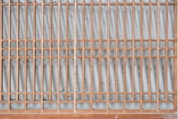 ヴィンテージ建具　昭和中期　繊細に並んだ細い桟に組子が映える筬欄間3枚セット　(R-085635)