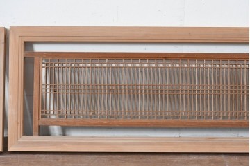 ヴィンテージ建具　昭和中期　繊細に並んだ細い桟に組子が映える筬欄間3枚セット　(R-085635)