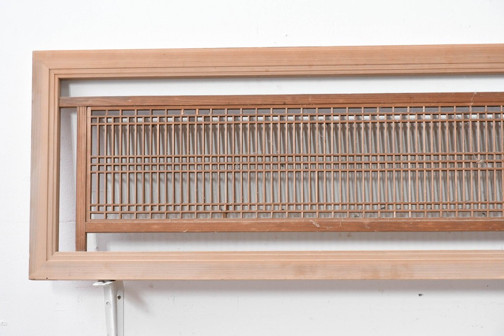 ヴィンテージ建具　昭和中期　繊細に並んだ細い桟に組子が映える筬欄間3枚セット　(R-085635)