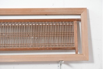 ヴィンテージ建具　昭和中期　繊細に並んだ細い桟に組子が映える筬欄間3枚セット　(R-085635)