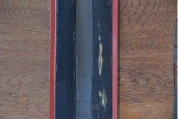 アンティーク建具　大正から昭和初期　黒漆枠　松竹梅や山水の風景を彫刻した欄間3枚セット　(R-085636)