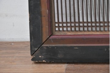 アンティーク建具　明治から大正期　黒塗り枠の繊細な筬欄間1枚　(R-085638)