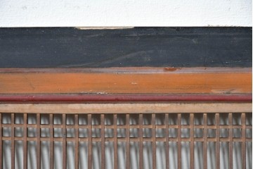 アンティーク建具　明治から大正期　黒塗り枠の繊細な筬欄間1枚　(R-085638)
