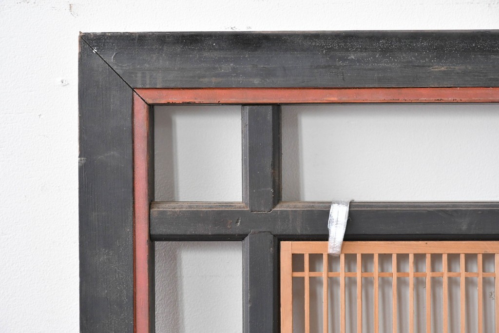 アンティーク建具　昭和初期　上手物‼　組子と透かし彫りが美しい欄間2枚セット　(R-085639)