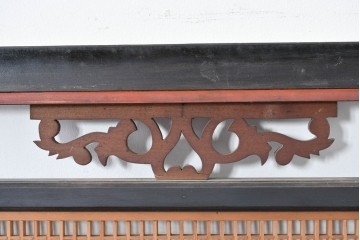 アンティーク建具　昭和初期　上手物‼　組子と透かし彫りが美しい欄間2枚セット　(R-085639)