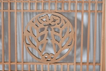 アンティーク建具　昭和初期　上手物‼　組子と透かし彫りが美しい欄間2枚セット　(R-085639)