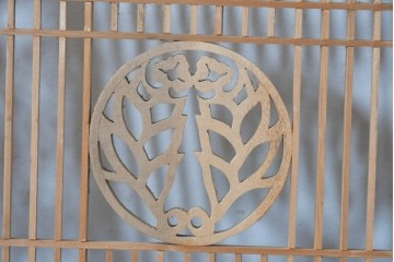 アンティーク建具　昭和初期　上手物‼　組子と透かし彫りが美しい欄間2枚セット　(R-085639)