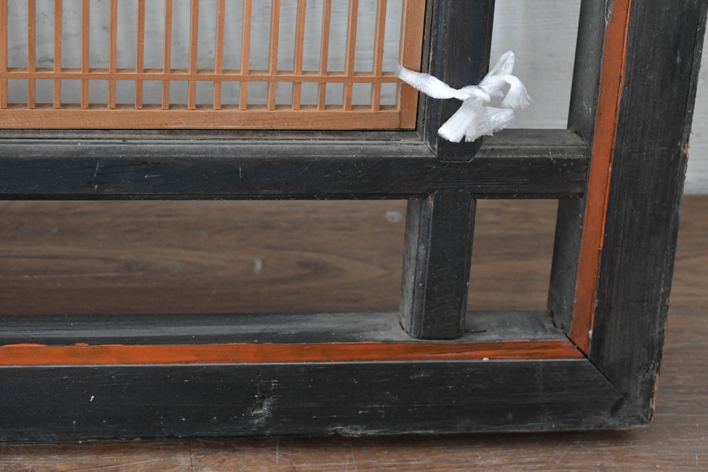 アンティーク建具　昭和初期　上手物‼　組子と透かし彫りが美しい欄間2枚セット　(R-085639)