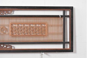 アンティーク建具　昭和初期　上手物‼　組子と透かし彫りが美しい欄間2枚セット　(R-085639)