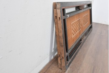 アンティーク建具　昭和初期　上手物‼　組子と透かし彫りが美しい欄間2枚セット　(R-085639)