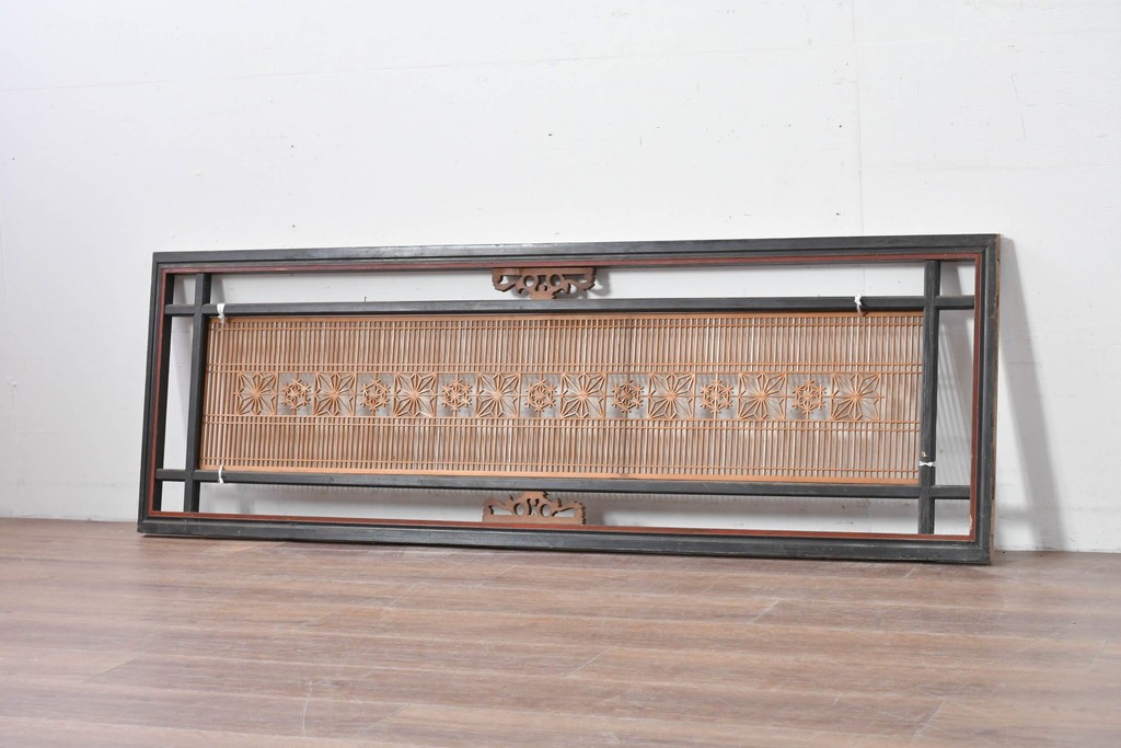 アンティーク建具　昭和初期　繊細な組子細工が目を引く欄間1枚　(R-085640)