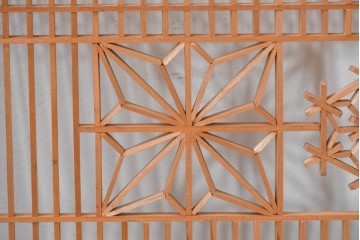 アンティーク建具　昭和初期　繊細な組子細工が目を引く欄間1枚　(R-085640)