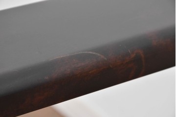 中古　美品　希少な廃番品　北海道民芸家具　HM220　重厚な木部フレームが魅力のイージーチェア　(R-085645)