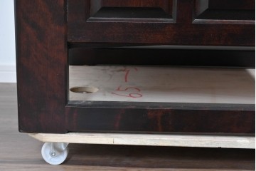 中古　美品　希少な廃番品　北海道民芸家具　HM220　重厚な木部フレームが魅力のイージーチェア　(R-085645)