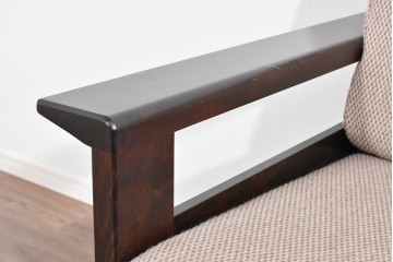 中古　美品　希少な廃番品　北海道民芸家具　HM220　重厚な木部フレームが魅力のイージーチェア　(R-085645)